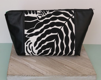 Beauty Bag/Make up Bag/Project Bag/Hair Bag/ Toiletry Bag/ Abstract Print/ Nature Leaves