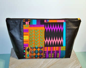 Beauty Bag /Make up Bag /Project Bag /Hair Bag Purple African Print