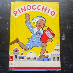 Vintage Pinocchio Book | Esther Friend Illustrations | 1938 Rand McNally Children&#39;s Classic | C. Collodi Story Book | Excellent Condition