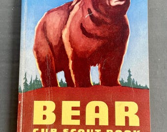Vintage 1957 Official Boy Scouts Bear Cub Scout Book | Retro Youth Manual | Mid-Century Memorabilia