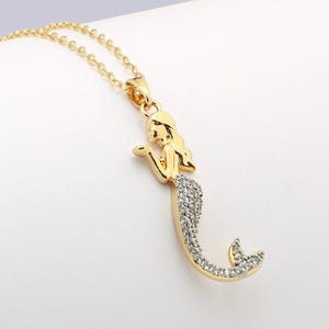 Gold-Plated Whale Tail Necklace  Meaningful GiftSparkling Jewelry, Symbol of Freedom, Elegant Gift Unique Gift