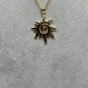 Gold Sun Spiral Pendant Necklace | Boho Celestial Jewelry | Unique Gift for Her