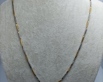 Two Tone Gold & Silver Chain Necklace Unisex Stainless Steel
