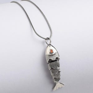 Fish necklace silver plated fish necklace 3D Fish necklace moving Fish necklace Gift necklace