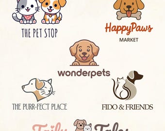 Logotipos personalizados para tiendas de mascotas: diseño de logotipos digitales profesionales para tiendas de mascotas y negocios de animales