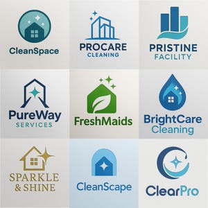 Custom Cleaning Logo | Professional Logo Design for Cleaning Companies | Editable Files + Mockups Included
