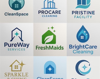 Custom Cleaning Logo | Professional Logo Design for Cleaning Companies | Editable Files + Mockups Included