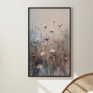Ethereal Wildflowers Canvas Print - Soft Botanical Watercolor Art - Delicate Floral Meadow Painting - Pastel Nature Decor
