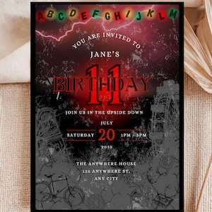 Invitación de EXTRAÑO: EDITABLE, Invitación de cumpleaños