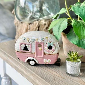 Pink Caravan Bunting Tealight Candle Holder