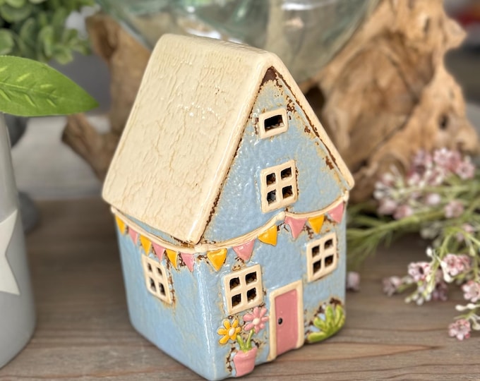 Featured listing image: Village Bunting Ceramic House/Cottage Candle Holder