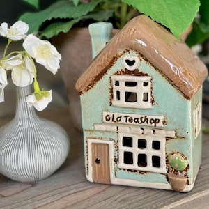 Tea Shop Ceramic House/Cottage Candle Holder