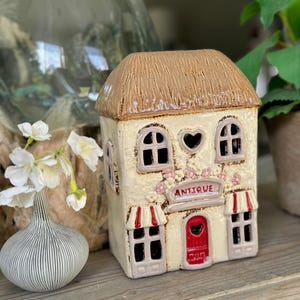 Antique Shop Ceramic House/Cottage Candle Holder