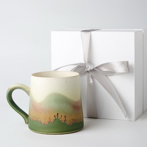 Green Ceramic Mug Tea Mug Coffee Mug Latte Cup China Porcelain Mug  Handmade Mug From Jingdezhen Pottery Art Gift 330ml