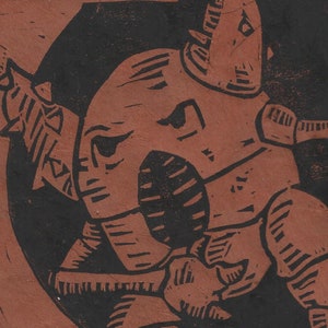 Pokémon inspired Pinsir Japanese linocut printmaking fanart