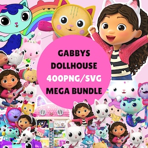 Gabby's Dollhouse PNG Clipart Bundle, Gabby's Dollhouse png, Gabby's Dollhouse svg Dekoracja urodzinowa do wydrukowania