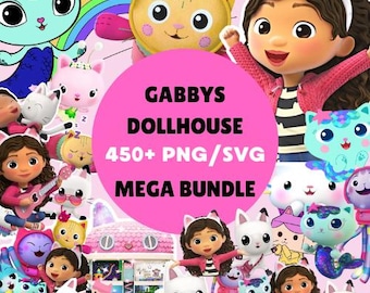 Gabby's Dollhouse PNG Clipart Bundle, Gabby's Dollhouse png, Gabby's Dollhouse svg Birthday Decoration Printable