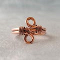 Wire Wrapped Solid Copper Ring, Infinity Symbol, Minimalist Band