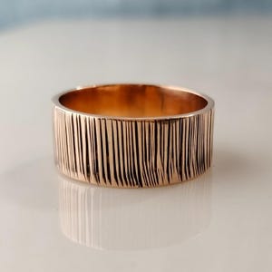 テクスチャード銅バンドリング、厚みのあるソリッド銅リング、結婚用銅バンド、メンズ銅リング、テクスチャードサムリング（純銅）、彼女へのギフト