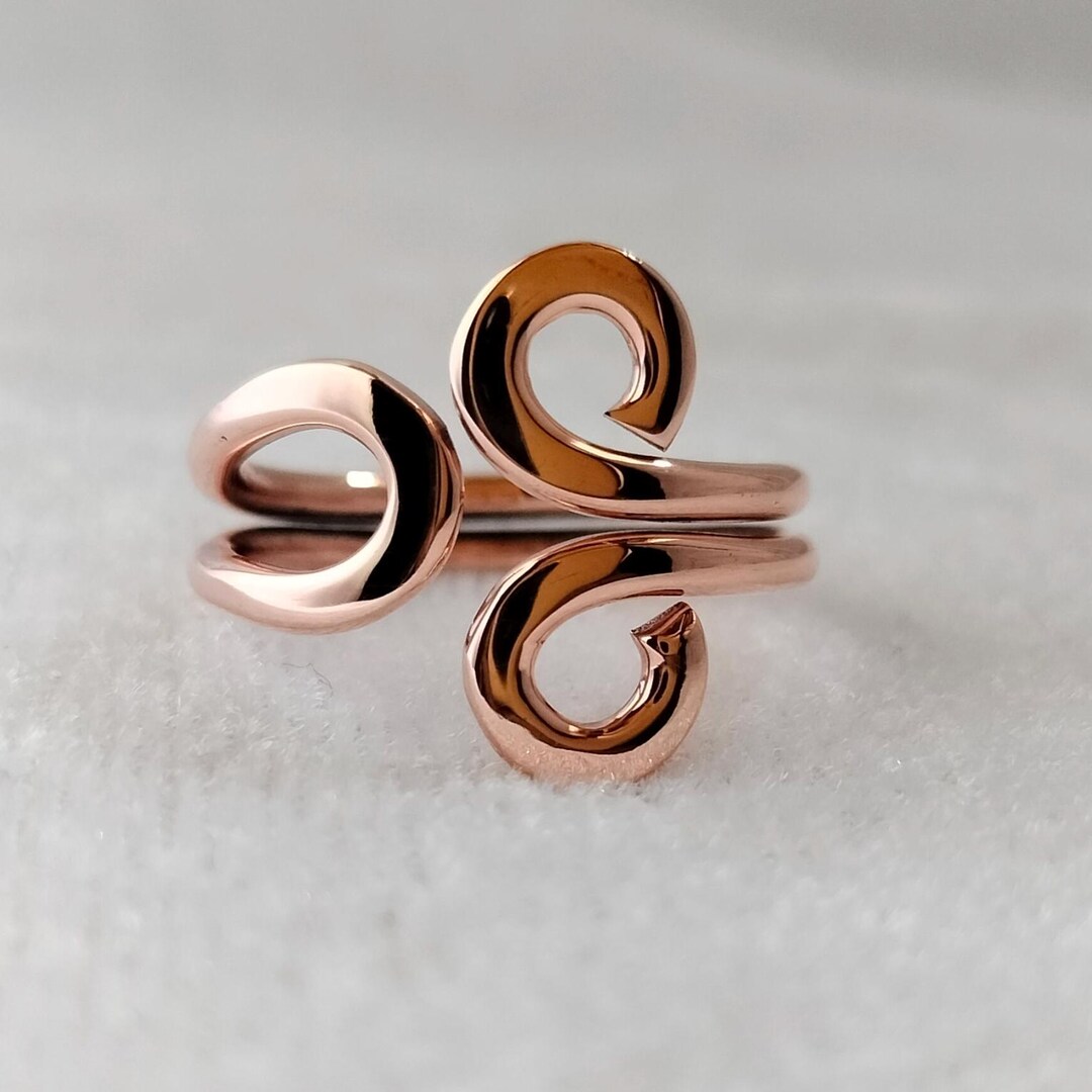 Handmade Pure Copper Spiral Ring - Adjustable Wrap Ring - Minimalist ...