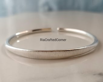 Handcrafted Hammered Sterling Silver Cuff Bracelet – Adjustable Open Bangle