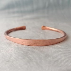 Pure Copper Cuff Bracelet, Adjustable Dainty Men&#39;s Bracelet, Copper Arthritis Bracelet, Anxiety Arthritis Healing, Minimalist Bracelet