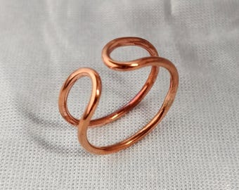 Pure Copper Adjustable Midi Ring – Minimalist Arthritis Jewelry