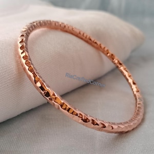 Heavy Copper Bangle, Healing Arthritis Copper Bangle, Hammered Copper Bangle, Men&#39;s Super Thick Solid Copper Bracelet, Copper Jewelry