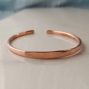 Pure Copper Cuff Bracelet, Adjustable Dainty Men&#39;s Bracelet, Copper Arthritis Bracelet, Anxiety Arthritis Healing, Minimalist Bracelet