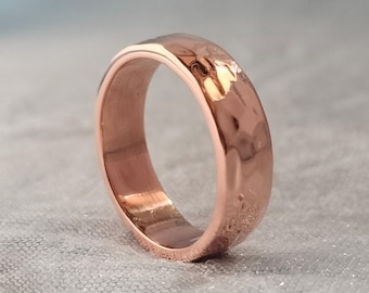 Hammered Solid Copper Ring – Minimalist Band Jewelry