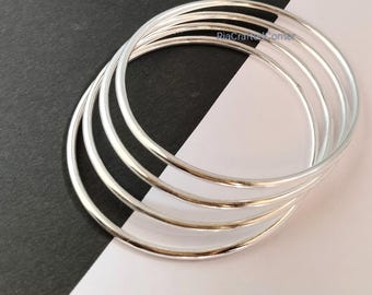 Ensemble de bracelets en argent sterling - Empilage minimaliste, style bohème hippie