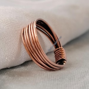 Pure Copper Wire Ring, Wire Wrapped Ring, Pure Copper Therapy Ring, Minimalist Copper Ring, Arthritis Copper Ring, Healing Copper Jewelry