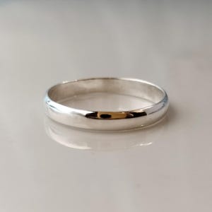 Thin Silver Band Ring, 3mm Wide Band Ring, Half Round Ring, Silver Thumb Ring, Plain  Wedding Band Ring, Midi Ring Silver, Minimalist Ring