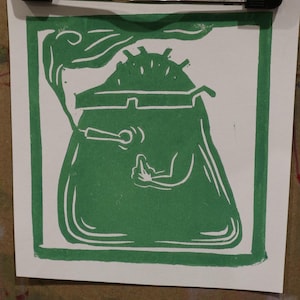 Lino print lil dude