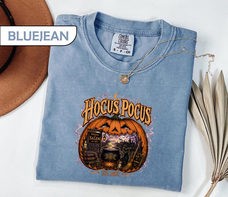 Comfort Colors® Salem Halloween Shirt, Spooky Season Witchy Tee, Witch City Massachusetts T-Shirt, Retro Pumpkin Graphic Tees image 3