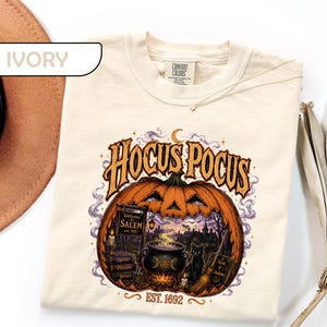 Comfort Colors® Salem Halloween Shirt, Spooky Season Witchy Tee, Witch City Massachusetts T-Shirt, Retro Pumpkin Graphic Tees image 9