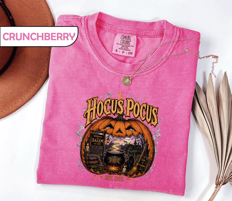 Comfort Colors® Salem Halloween Shirt, Spooky Season Witchy Tee, Witch City Massachusetts T-Shirt, Retro Pumpkin Graphic Tees image 4