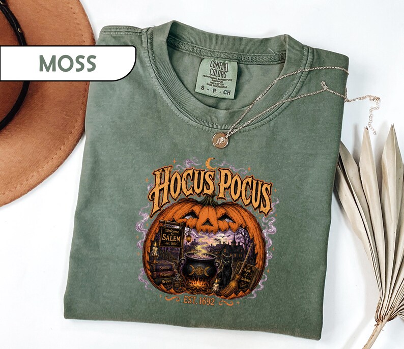 Comfort Colors® Salem Halloween Shirt, Spooky Season Witchy Tee, Witch City Massachusetts T-Shirt, Retro Pumpkin Graphic Tees image 5