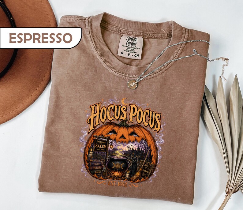 Comfort Colors® Salem Halloween Shirt, Spooky Season Witchy Tee, Witch City Massachusetts T-Shirt, Retro Pumpkin Graphic Tees image 2