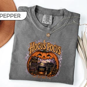 Comfort Colors® Salem Halloween Shirt, Spooky Season Witchy Tee, Witch City Massachusetts T-Shirt, Retro Pumpkin Graphic Tees image 6