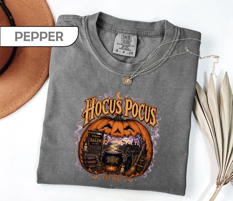 Comfort Colors® Salem Halloween Shirt, Spooky Season Witchy Tee, Witch City Massachusetts T-Shirt, Retro Pumpkin Graphic Tees image 6