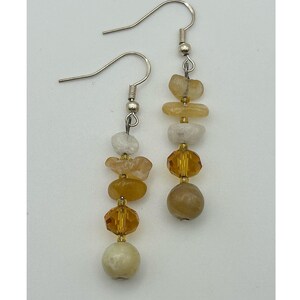 Achat und Orange Glas Perlen Ohrringe mit Sterling Silber Haken