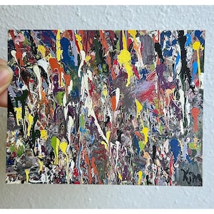 Spilt My Paint: Art Print (4x5, 8x10), Artsy Acrylic Painting, Funky Indie Decor, Fun Abstract Artwork,  Colorful Unframed Glicée Statement