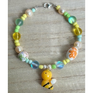 Bee: Bracelet, Quirky Insect Jewelry, Fun Bug Accessory, Funky Hipster Statement, Whimsical Indie Fashion, Colorful Boho Hippie Gift for Her