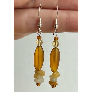Daylily: Earrings, Funky Beaded Jewelry, Artsy Indie Dangle, Fun Hipster Statement, Quirky Boho Hippie Style, Bold Fashion Accessory for Her