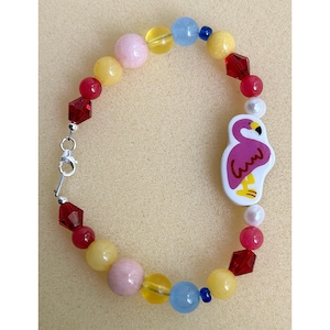 Flamingo: Bracelet, Quirky Animal Jewelry, Artsy Bird Accessory, Funky Hipster Statement, Whimsical Indie Fashion, Fun Beaded Gift for Her