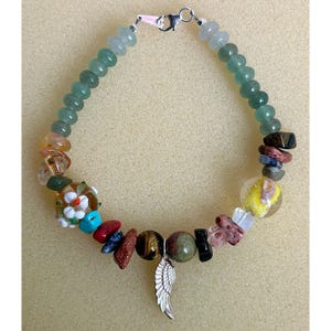 Fluttering Field: Bracelet, Quirky Beaded Jewelry, Artsy Gemstone Accessory, Funky Hipster Statement, Whimsical Indie Fashion, Fun Boho Gift