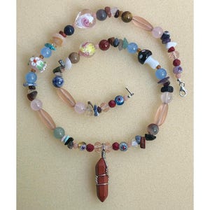 Spring Heat: Necklace, Artsy Beaded Jewelry, Quirky Bohemian Chic Accessory, Funky Hipster Statement, Whimsical Indie Fashion, Fun Boho Gift