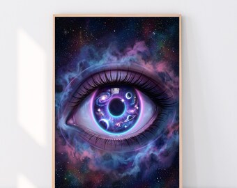 Eye of Cosmos Galaxy Print – Surreal Fantasy Art (digital Download) - Etsy