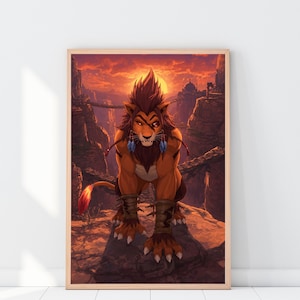 Red XIII – Final Fantasy VII Inspired Fan Art - Digital Download